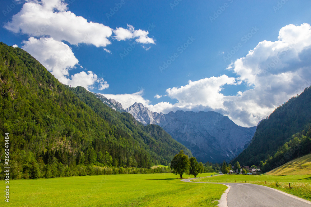 Summer View of The Logar Valley in Kamnik Mountains, Slovenia