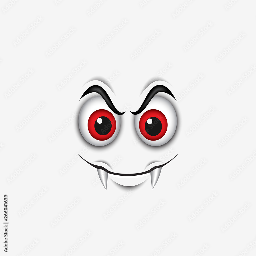 Vampire emoticon isolated on white background Vampire emoticon isolated on white background