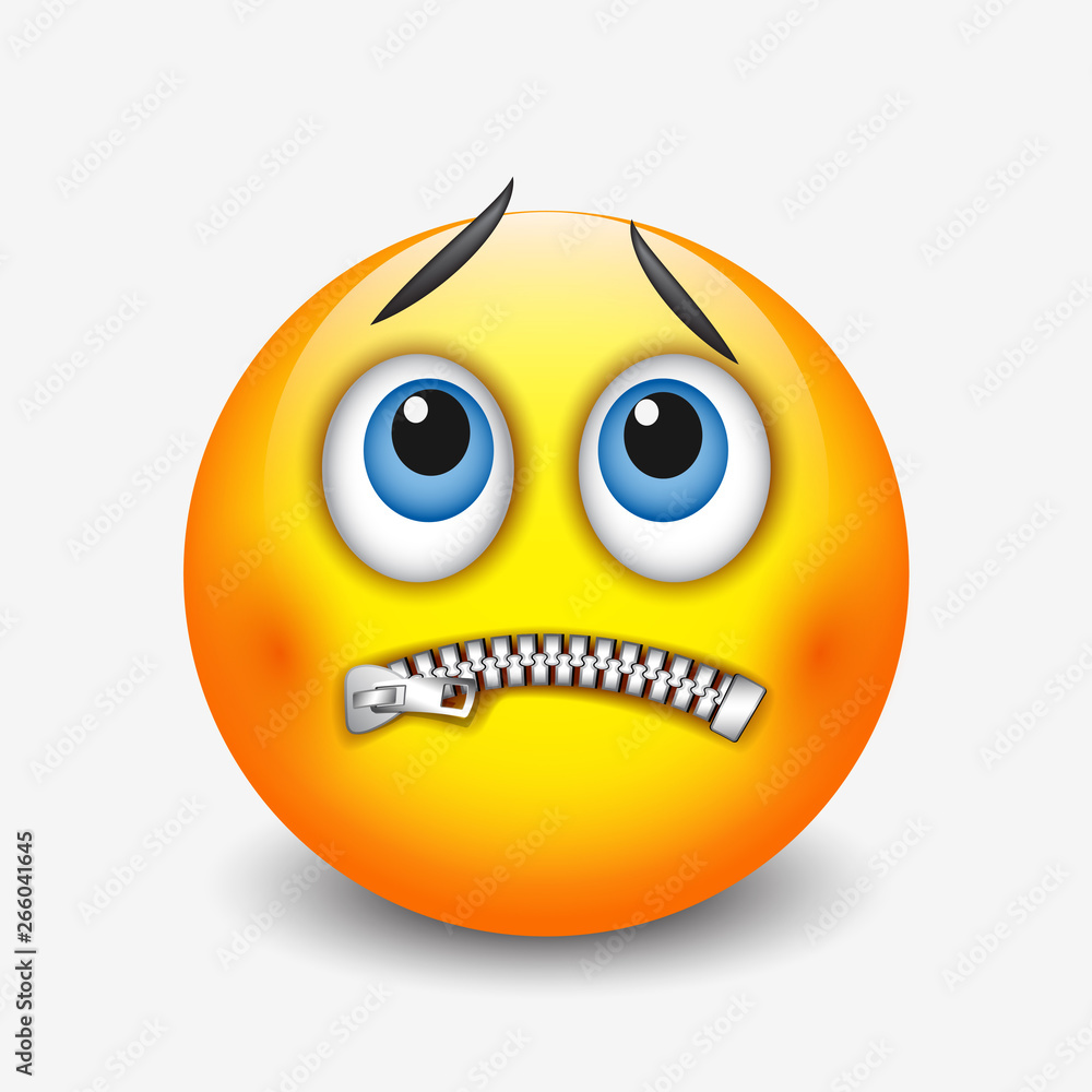 Zipped mouth emoticon, emoji Stock Vector Adobe Stock