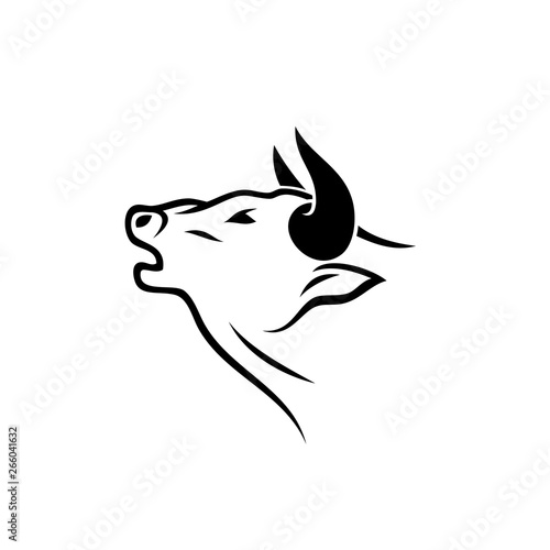 Bull sign - isolated