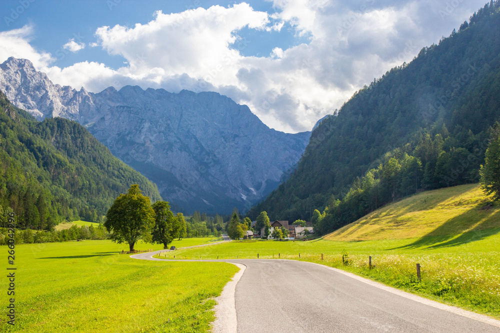 Summer View of The Logar Valley in Kamnik Mountains, Slovenia