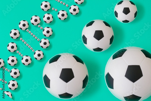 dna soccer ball print on blue background
