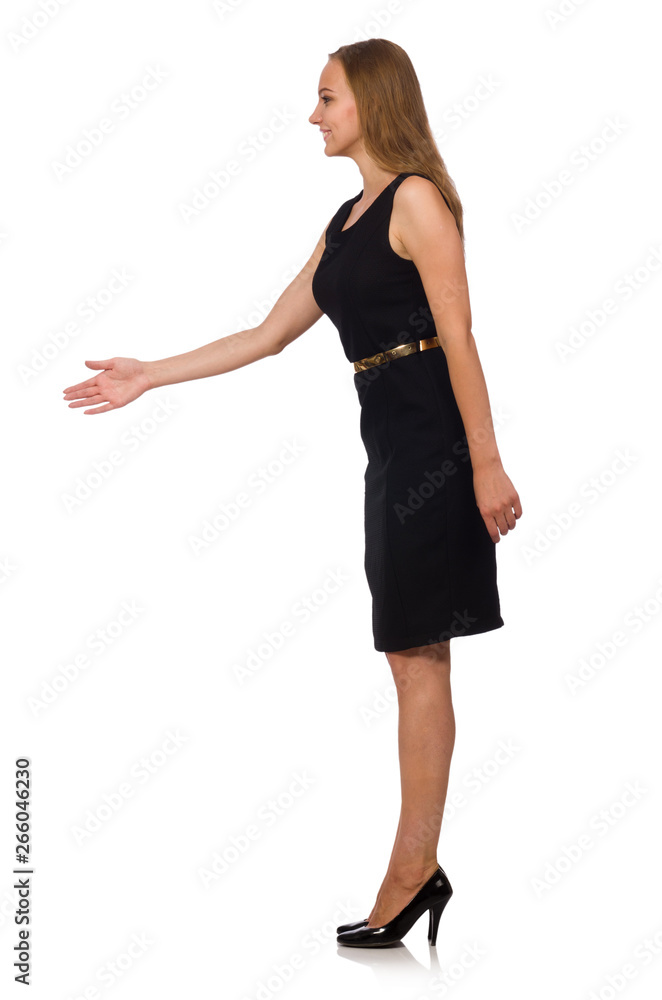 Fototapeta premium Beautiful woman in black dress
