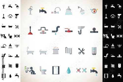 Plumbing Icons Set	
