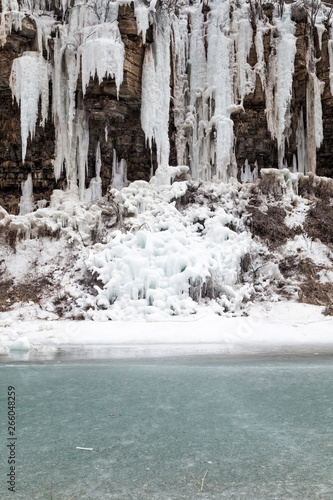 Winter strange landscape - ice hanging