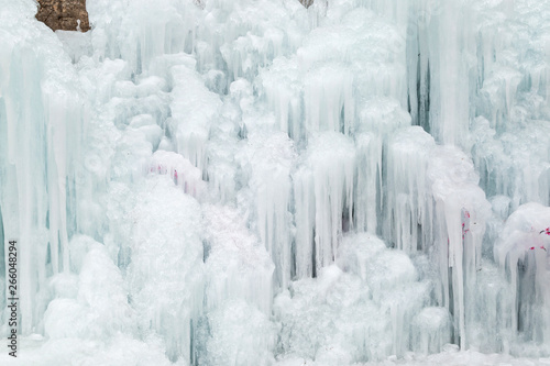 Winter strange landscape - ice hanging