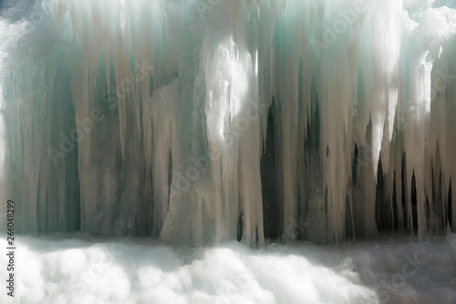 Winter strange landscape - ice hanging