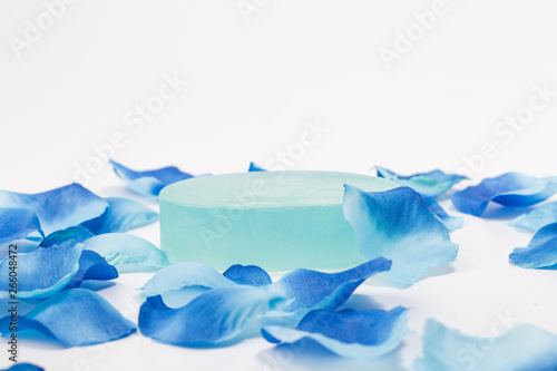 Soap and blue petals