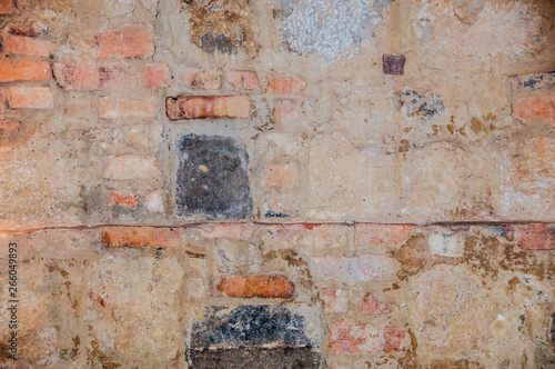 Obraz na płótnie Pared de roca y ladrillo