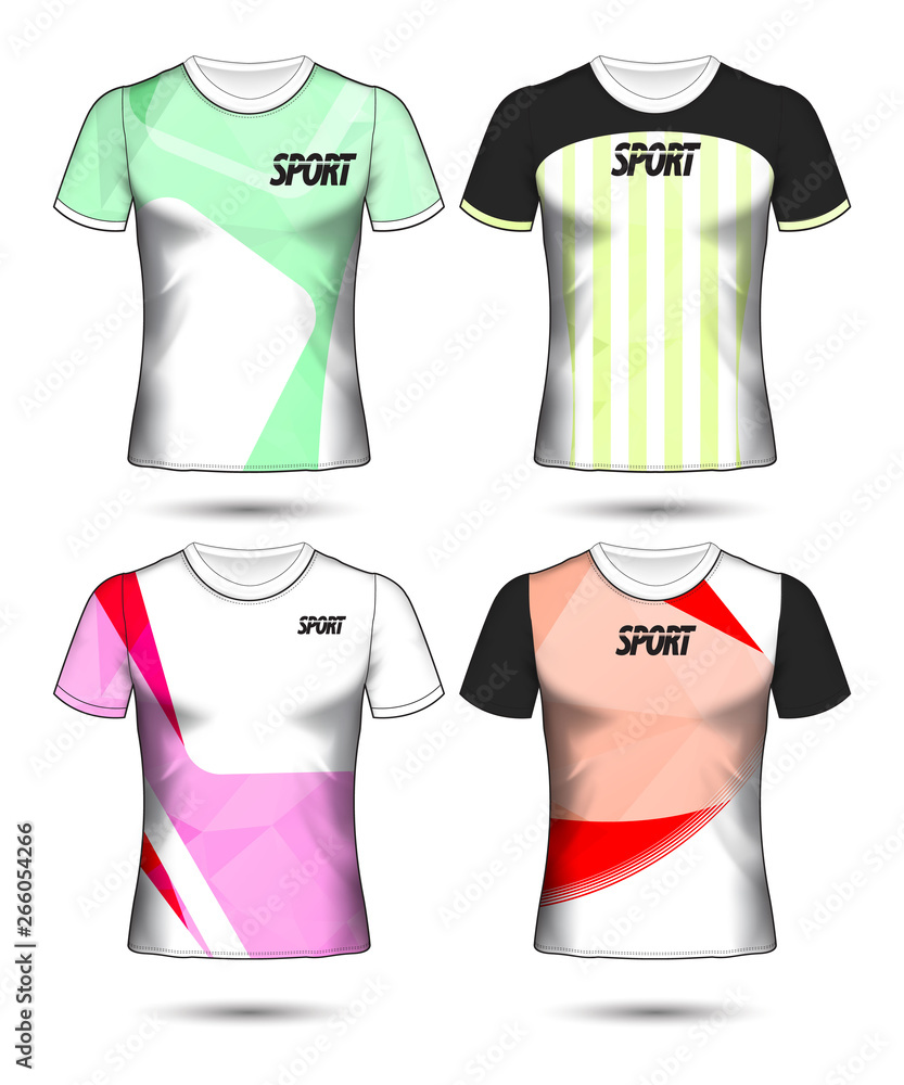 Naklejka premium Set of soccer or football jersey template t-shirt style, Design your football club vector illustration