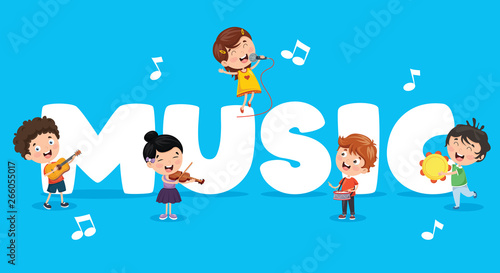 Vector Illustration Of Children Music Background