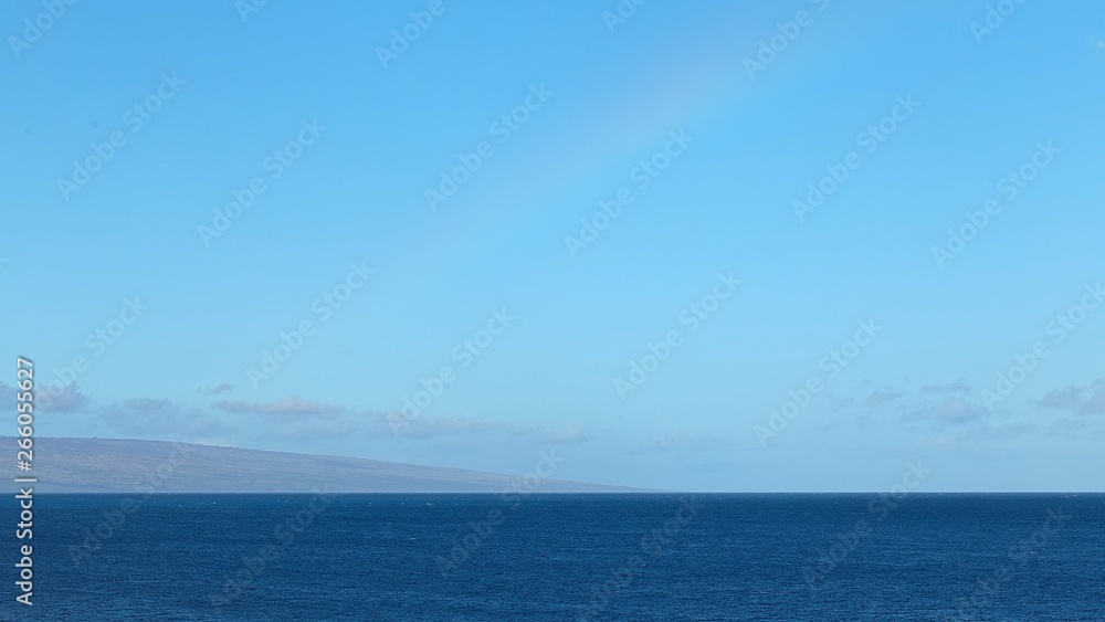 Ocean Rainbow Dawn Lanai Hawaii Maui