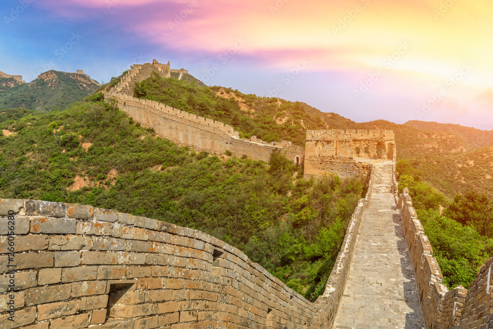 The Great Wall of China at sunset