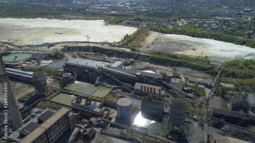 Aerial view of a huge steel mill complex close to city Bor, Serbia Aerial view of a huge steel mill complex close to city Bor, Serbia