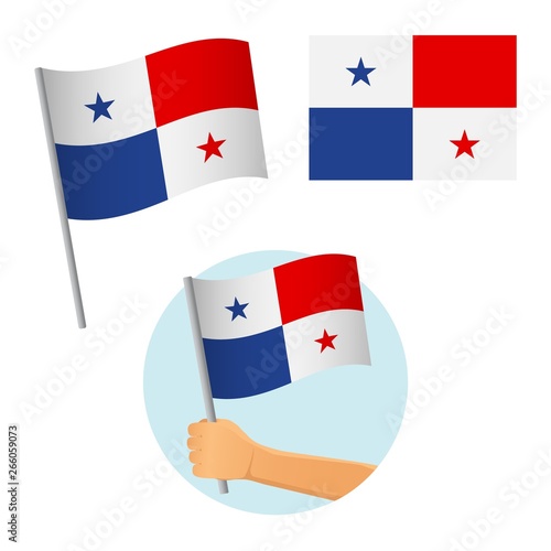 Panama flag in hand