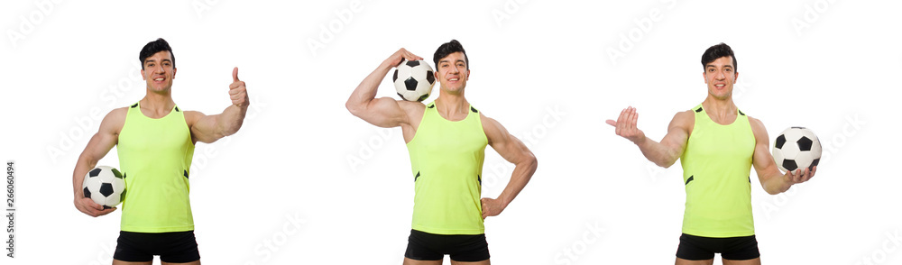 Man with football isolated on white Man with football isolated on white