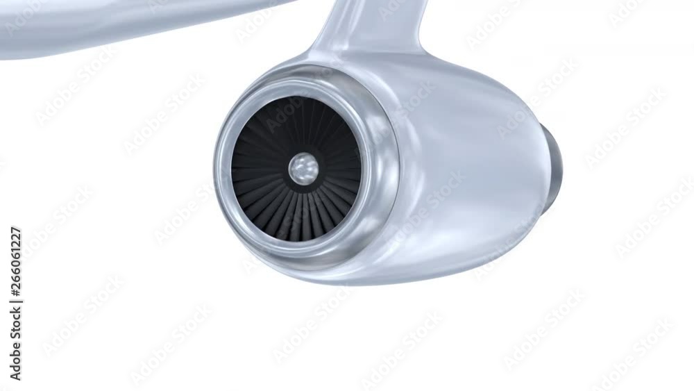 Animated Two Engine Jet Looping UHD 60 fps animation of the jet engine, alpha matte is included ...