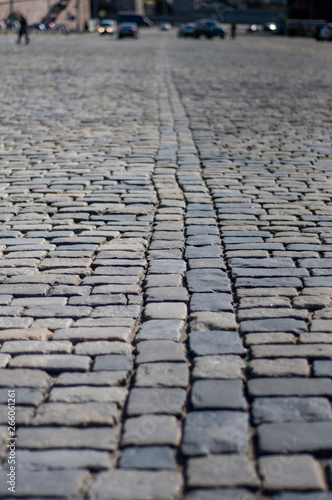 paving stones on red square