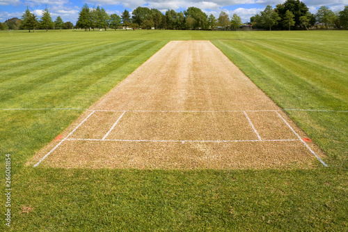 Cricket pitch sport grass field empty background