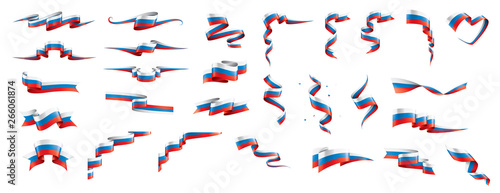 Russia flag, vector illustration on a white background