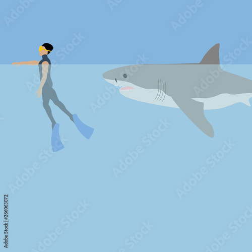 Shark attack illustration