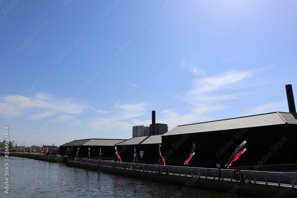 Fototapeta premium 運河と鯉のぼり
