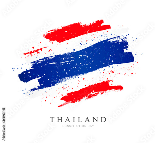 Flag of Thailand. Vector illustration. Brush strokes