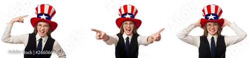 Woman wearing hat with american symbols  © Elnur