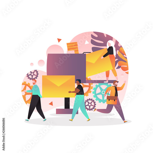 Post office vector concept for web banner, website page