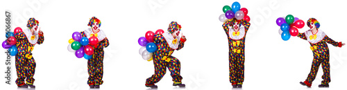 Funny male clown isolated on white 