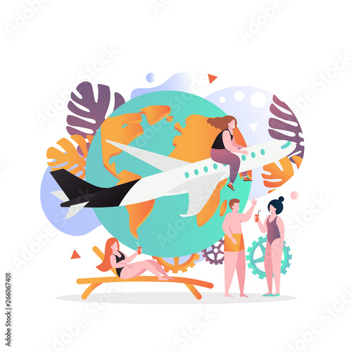 Summer vector concept for web banner, website page