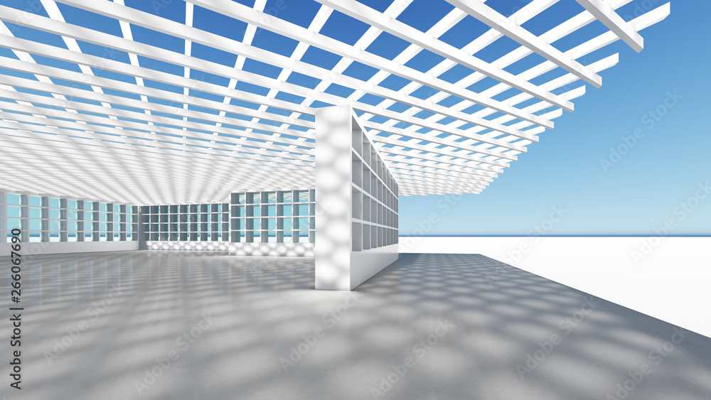 Fototapeta premium white room & blue sky