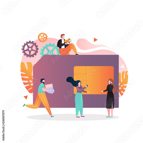 Mobile phone communication vector concept for web banner, website page