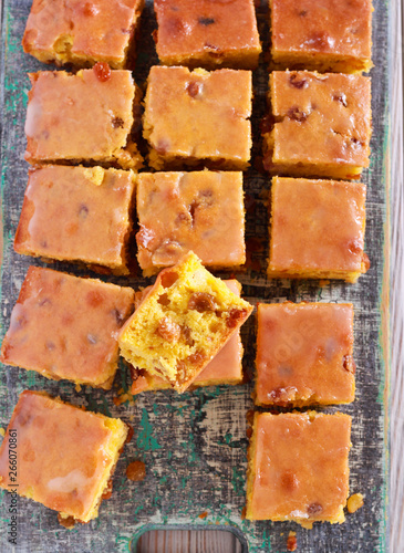 Orange and raisin traybake photo