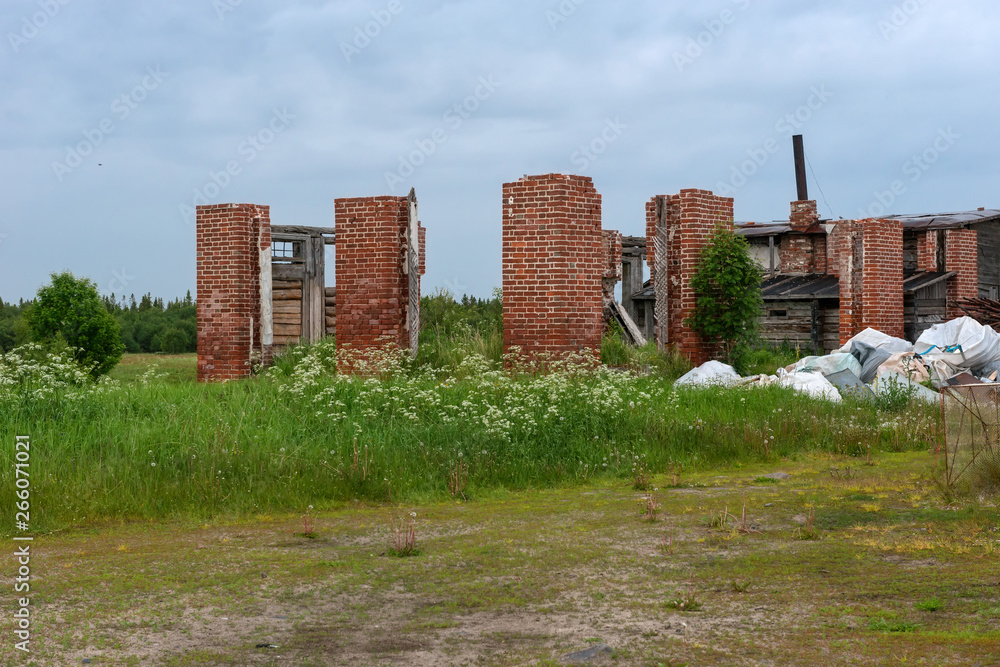 Ruins of buildings at the Sergievsky monastery on the island of Muksalm, Solovki islands, Arkhangelsk region, Russia Ruins of buildings at the Sergievsky monastery on the island of Muksalm, Solovki islands, Arkhangelsk region, Russia
