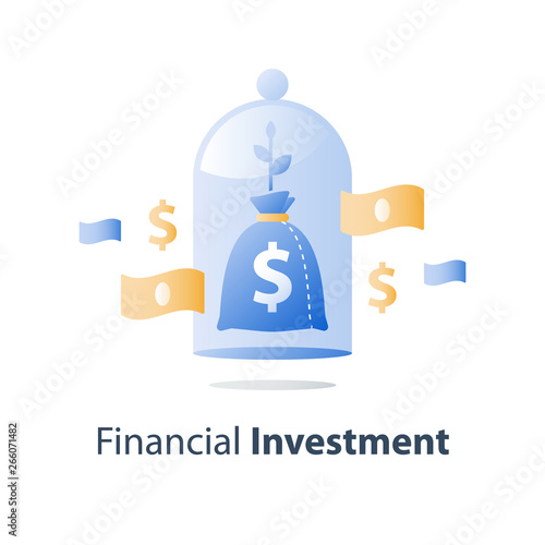Long term investment, invest fund, capital allocation, pension savings account, bank deposit, value increase, wealth management