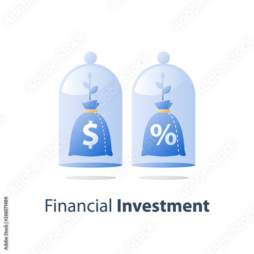 Long term investment, invest fund, capital allocation, pension savings account, bank deposit, value increase, wealth management