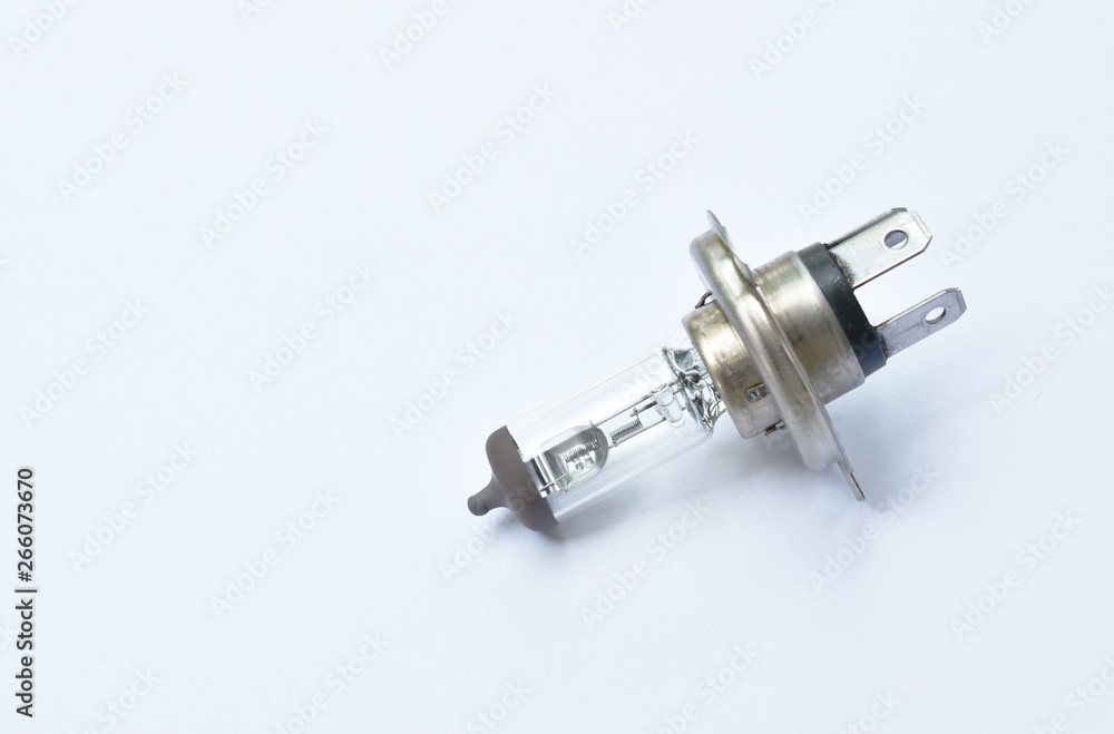 car halogen light bulb vehicle spare parts on white background car halogen light bulb vehicle spare parts on white background