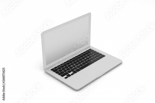 Laptop computer isolated on white background. 3D Illustration