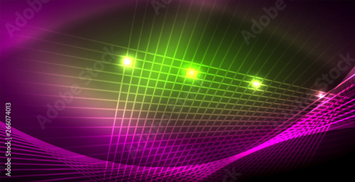 Neon glowing lines  magic energy space light concept  abstract background wallpaper design