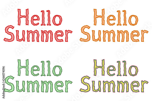 Phrase Hello summer for use in web design, banners and postcards