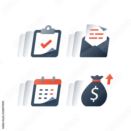 Monthly loan payment installment, financial calendar, annual revenue, long term value investment and return, time period