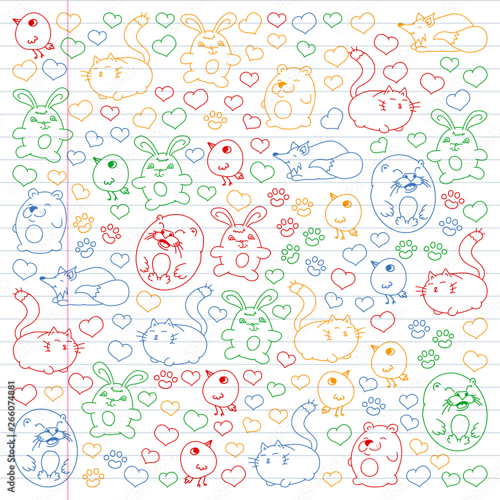 Vector set of beautiful round icons icons in doodle style. Painted, colorful, pictures on a piece of linear paper on white background. Vector set of beautiful round icons icons in doodle style. Painted, colorful, pictures on a piece of linear paper on white background.