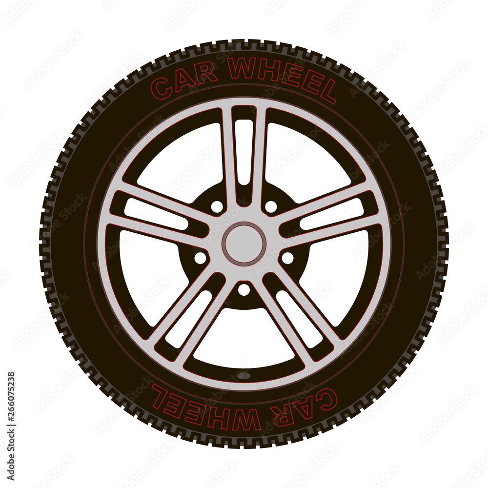 Picture of automotive tyre on cast disc Picture of automotive tyre on cast disc