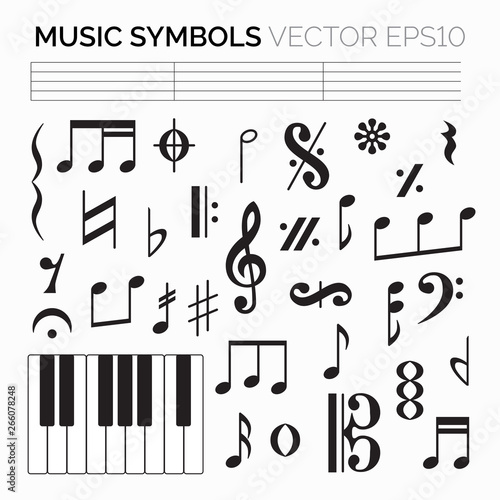 Isolated music symbols and signs