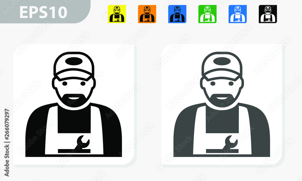 Mechanic vector icon - garage repair Mechanic vector icon - garage repair