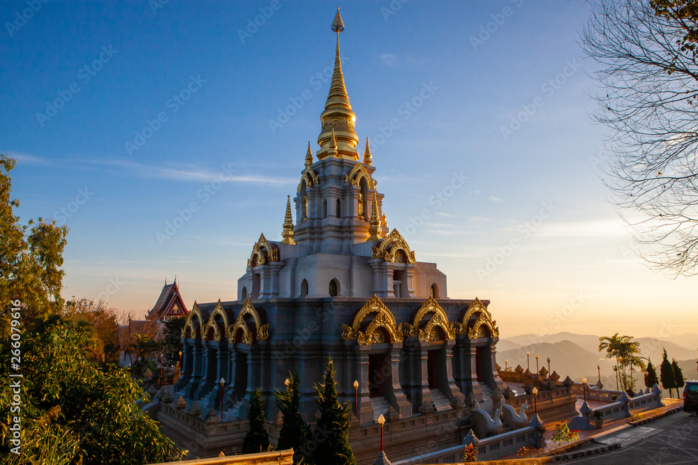 Sinakarintra Stit Mahasantikhiri Pagoda (Wat Santikhiri) in Doi Mae Salong, Chiang Rai Province, Northern Thailand