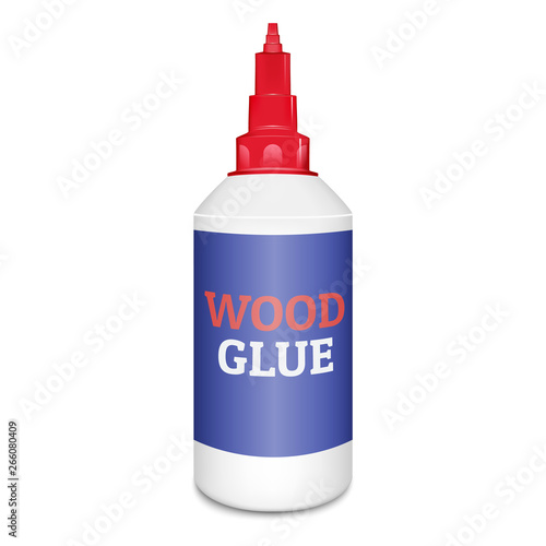Wood glue icon. Realistic illustration of wood glue vector icon for web design isolated on white background