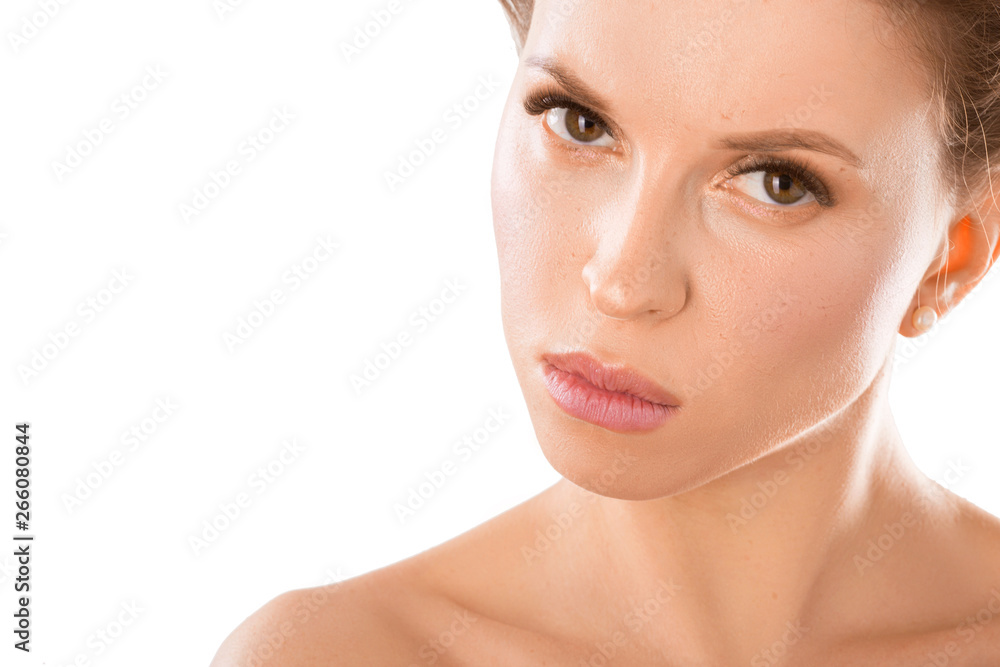 Angry woman looks at you with suspicion Angry woman looks at you with suspicion