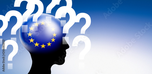 Wallpaper Mural EU Flagge mit Fragezeichen Torontodigital.ca
